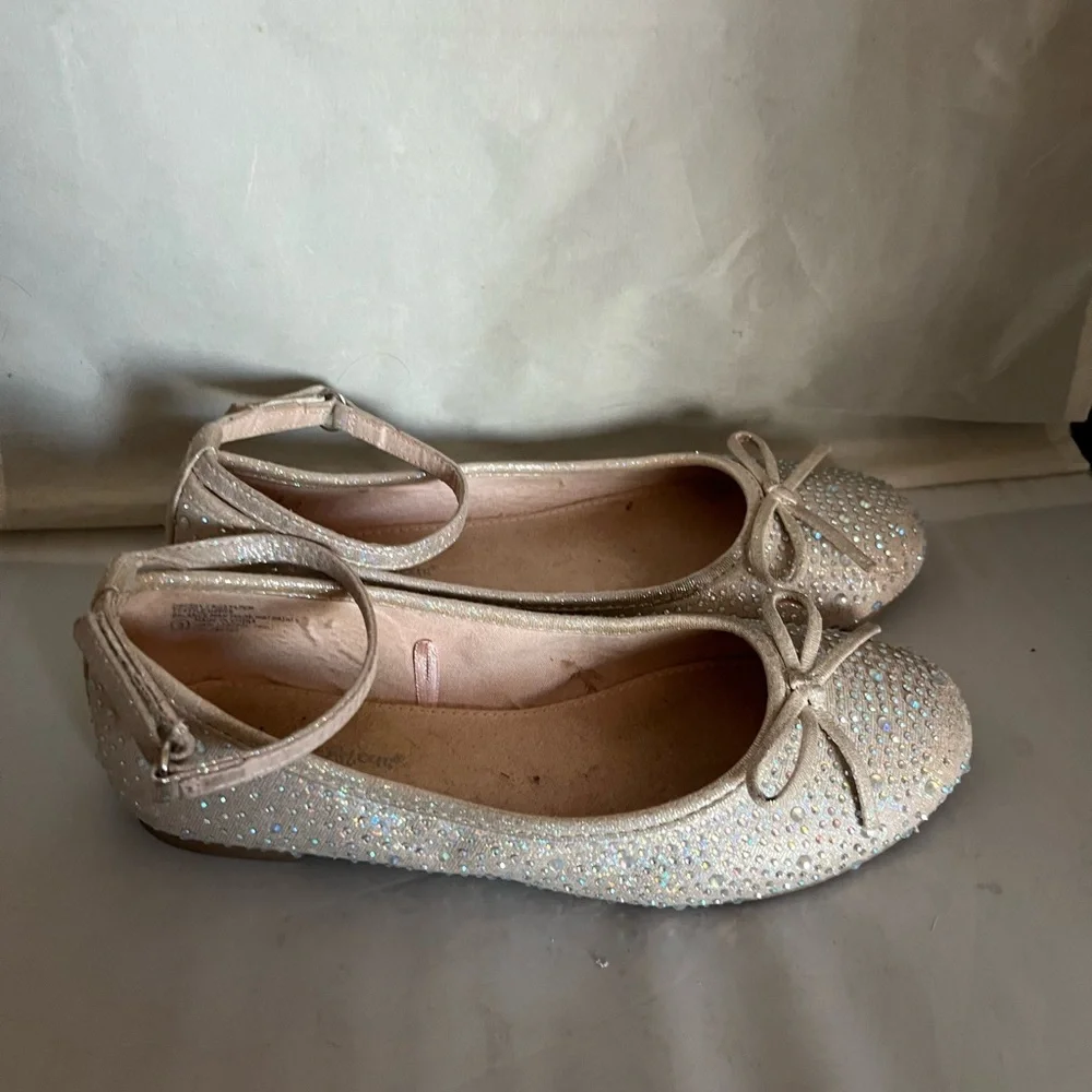 Self Esteem sparkle ballet slipper with ankle strap 3